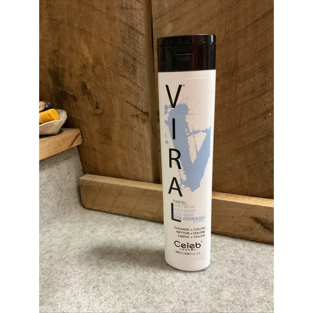 Celeb Luxury Viral Colorwash Pastel Baby Blue 8.25 oz Color Depositing Shampoo